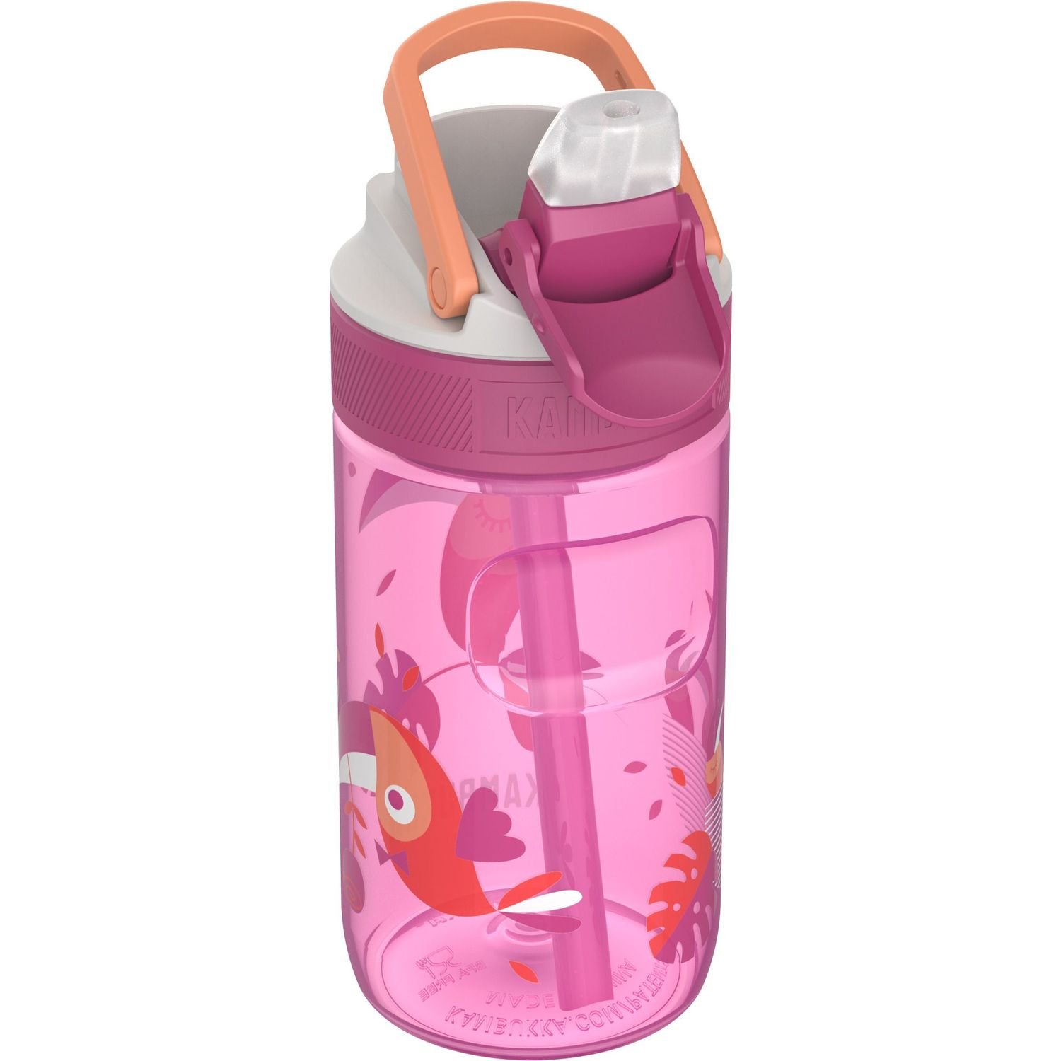 Бутылка для воды детская Kambukka Lagoon Kids Toekan Love, 400 мл, розовая (11-04046) - фото 1