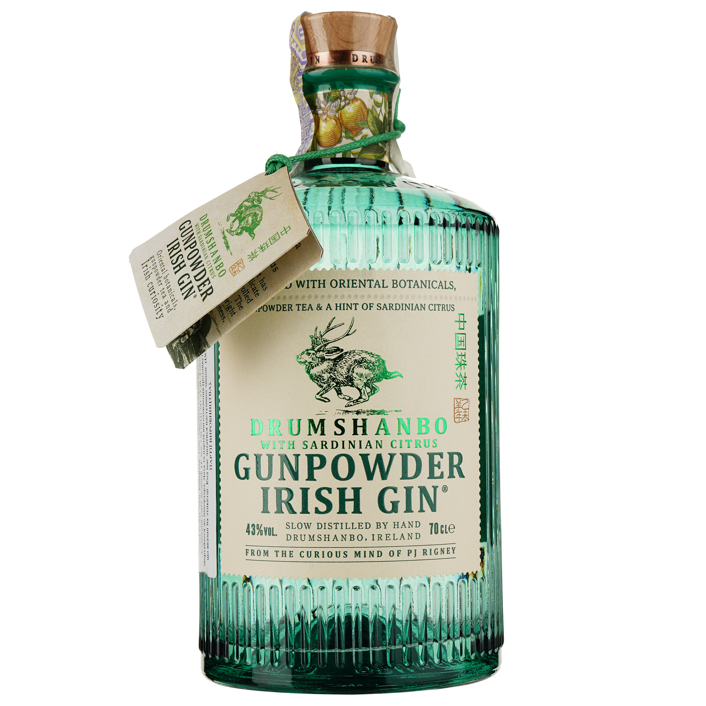 Джин Drumshanbo Gunpowder Irish Gin Sardinian Citrus 43% 0.7 л - фото 1
