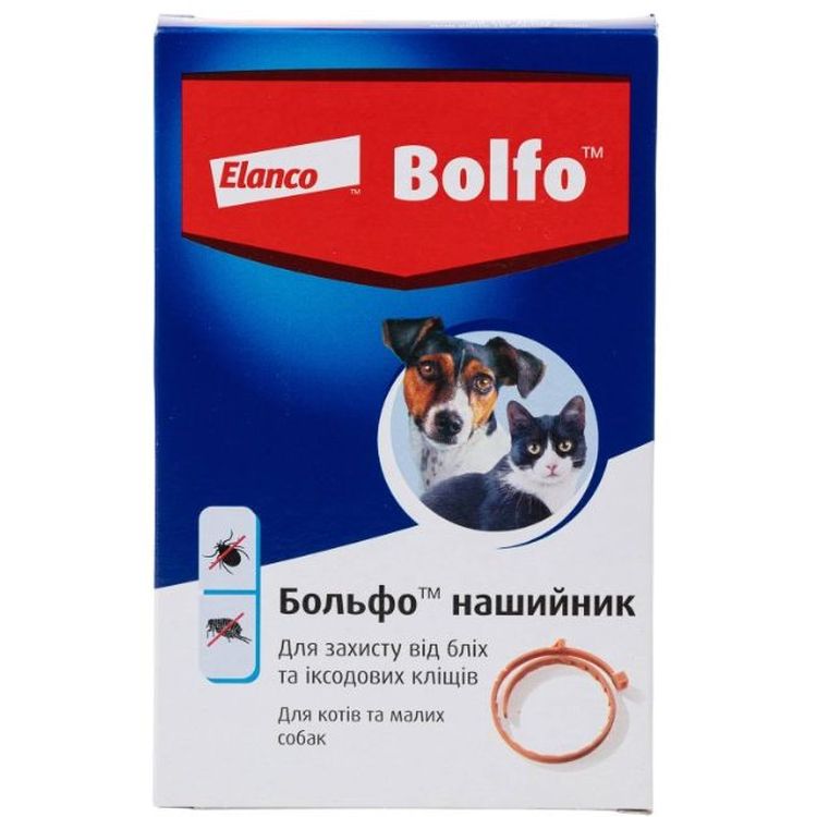 Нашийник Bayer Bolfo від бліх та кліщів, для котів і маленьких собак, 35 см - фото 1