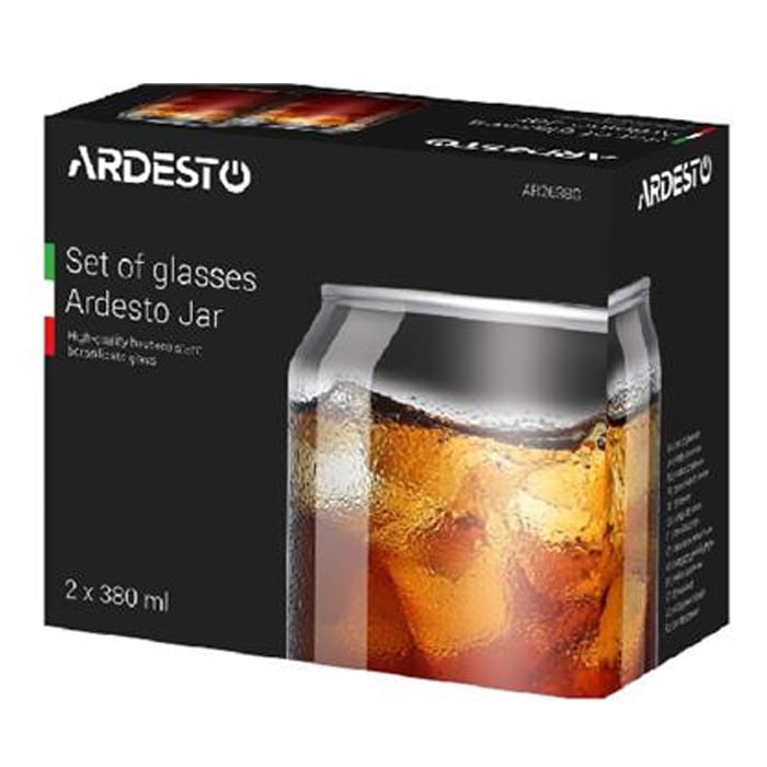 Набор стаканов Ardesto Jar, 380 мл, прозрачное стекло (AR2638G) - фото 2