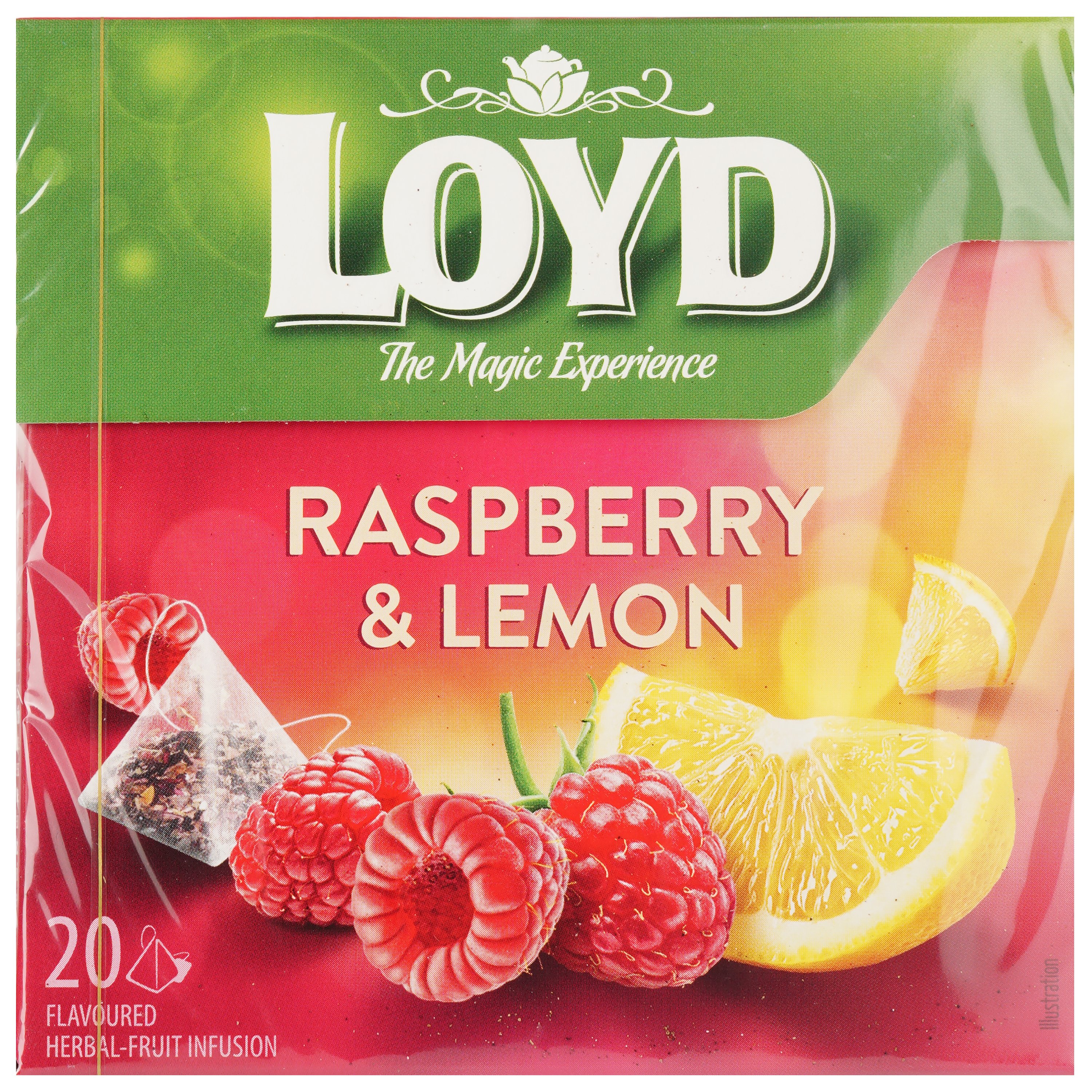 Чай фруктовий Loyd Raspberry&Lemon, малина та лимон, в пірамідках, 40 г - фото 2