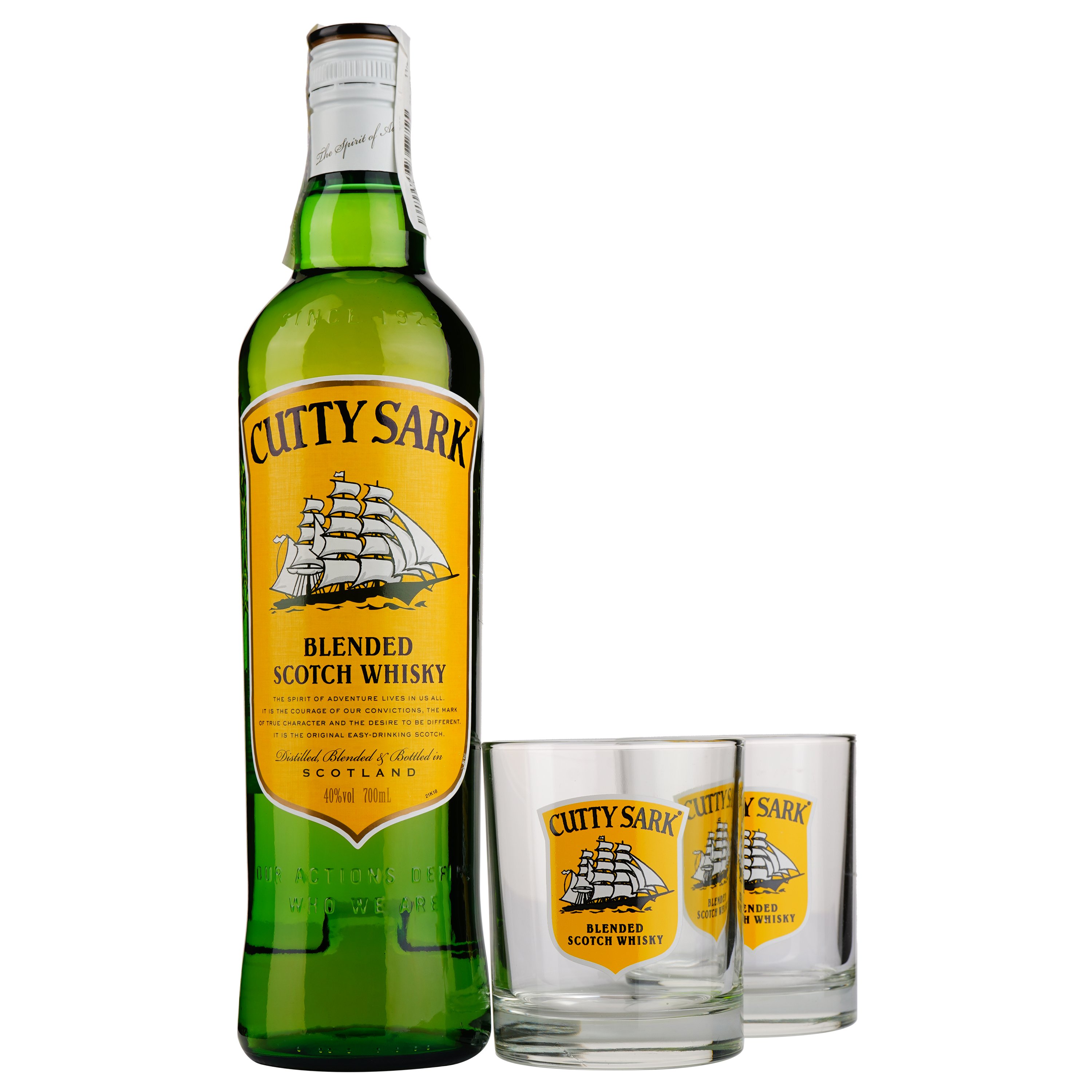 Набор: Виски Cutty Sark, 40%, 0,7 л + 2 стакана - фото 4