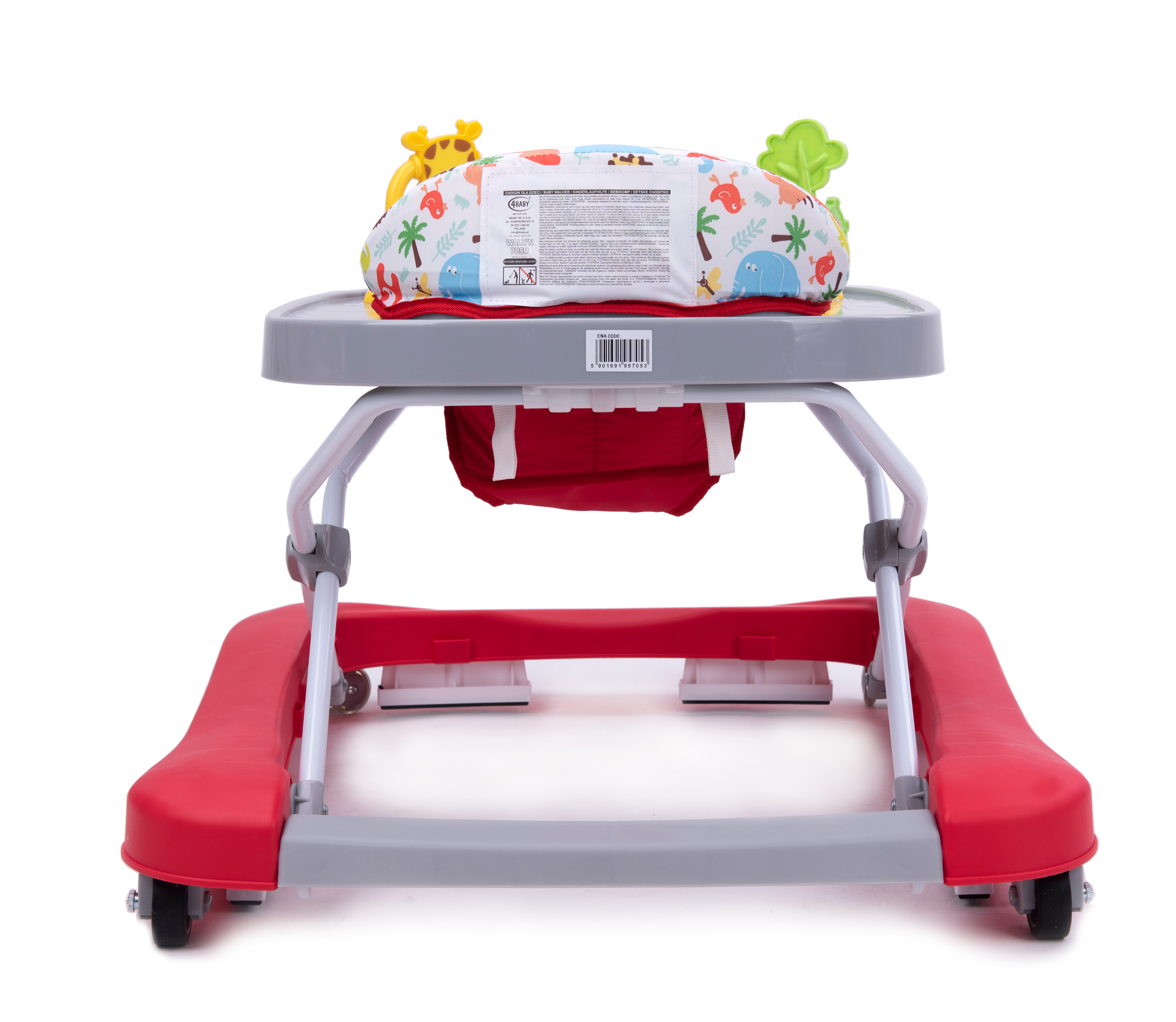 Ходунки 4Baby Walk'n Push red, красный с серым (4WP03) - фото 6