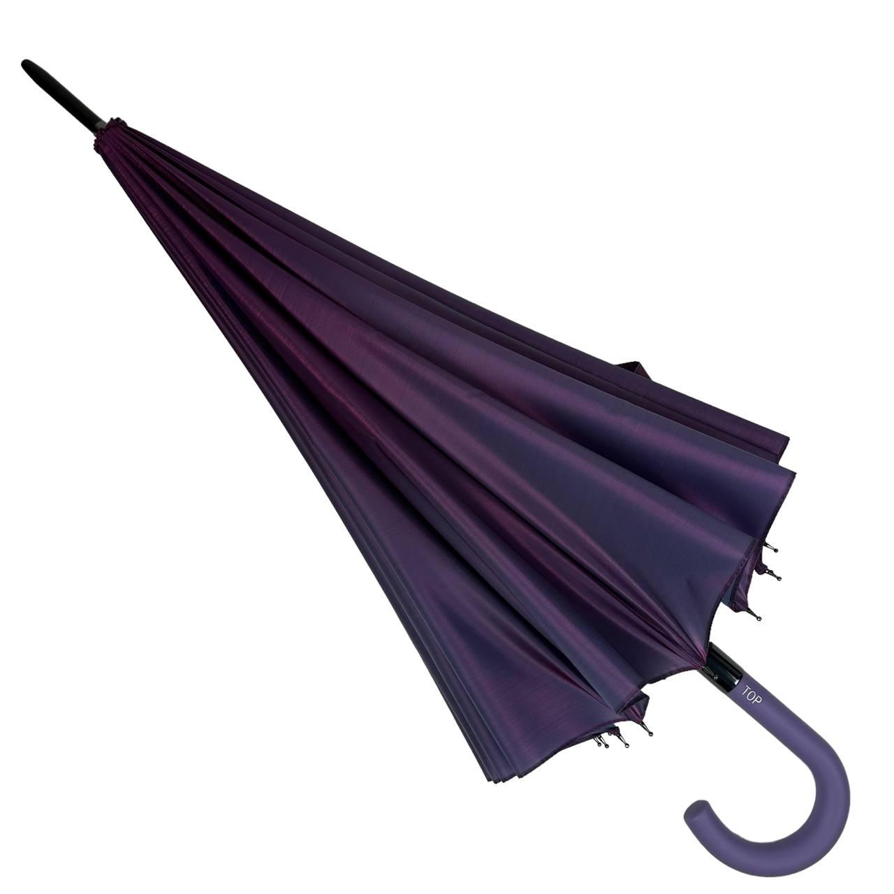 Жіноча парасолька-палиця напівавтомат Toprain 102 см фіолетова - фото 4