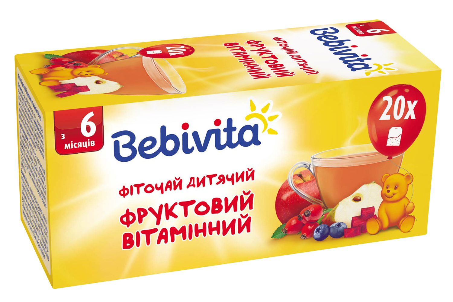 Дитячий фруктовий фіточай Bebivita вітамінний в пакетиках 20 шт. - фото 2