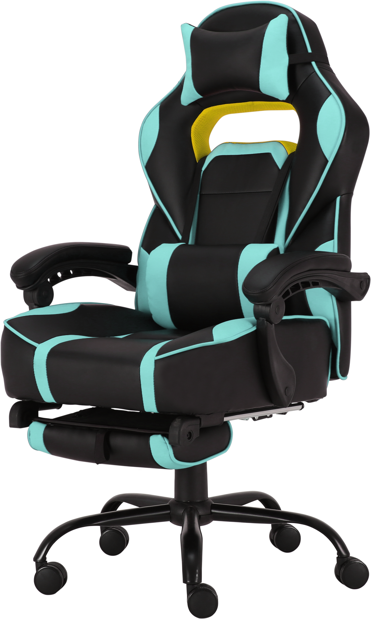Геймерское кресло GT Racer черное с ментоловым (X-2748 Black/Mint) - фото 3