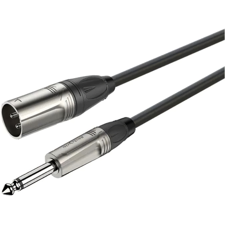 Мікрофонний аудіо кабель Roxtone Jack 6.3 mono - XLR Male DMX-J250-L3 3м - фото 1