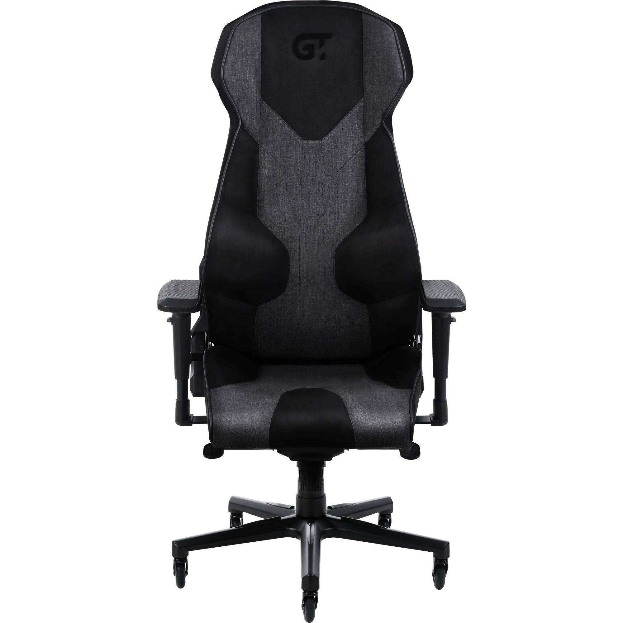 Геймерское кресло GT Racer черное с темно-серым (X-8007 Dark Gray/Black Suede) - фото 1