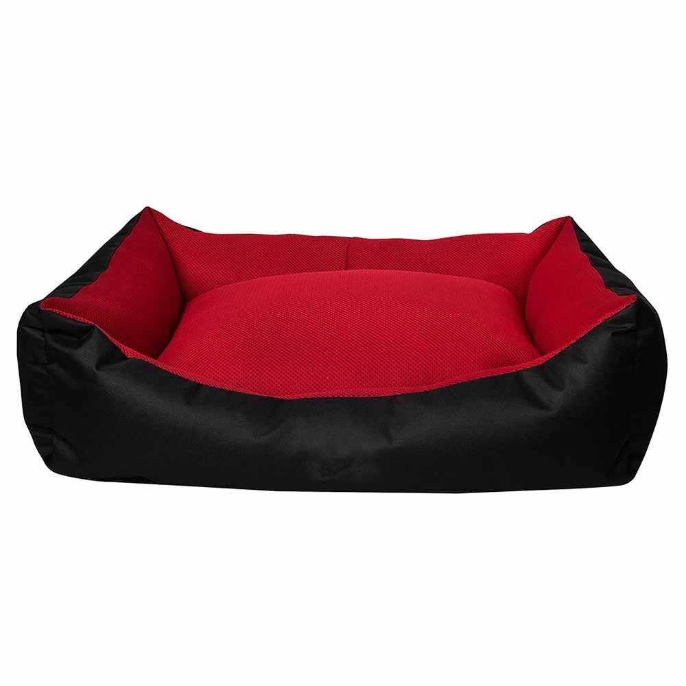 Диван для животных Milord Dondurma, прямоугольный, с бортиками, черный с красным, размер M (VR06//2353) - фото 1
