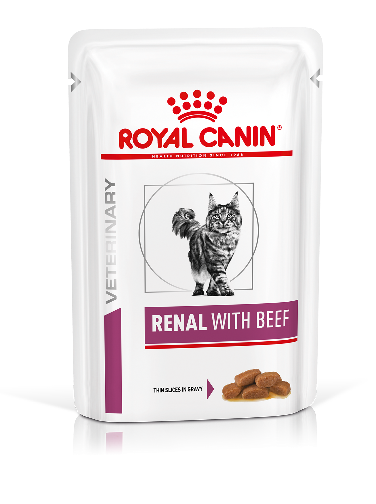 Вологий корм для дорослих котів з хронічною нирковою недостатністю Royal Canin Renal with beef Feline, з яловичиною, 85 г - фото 1