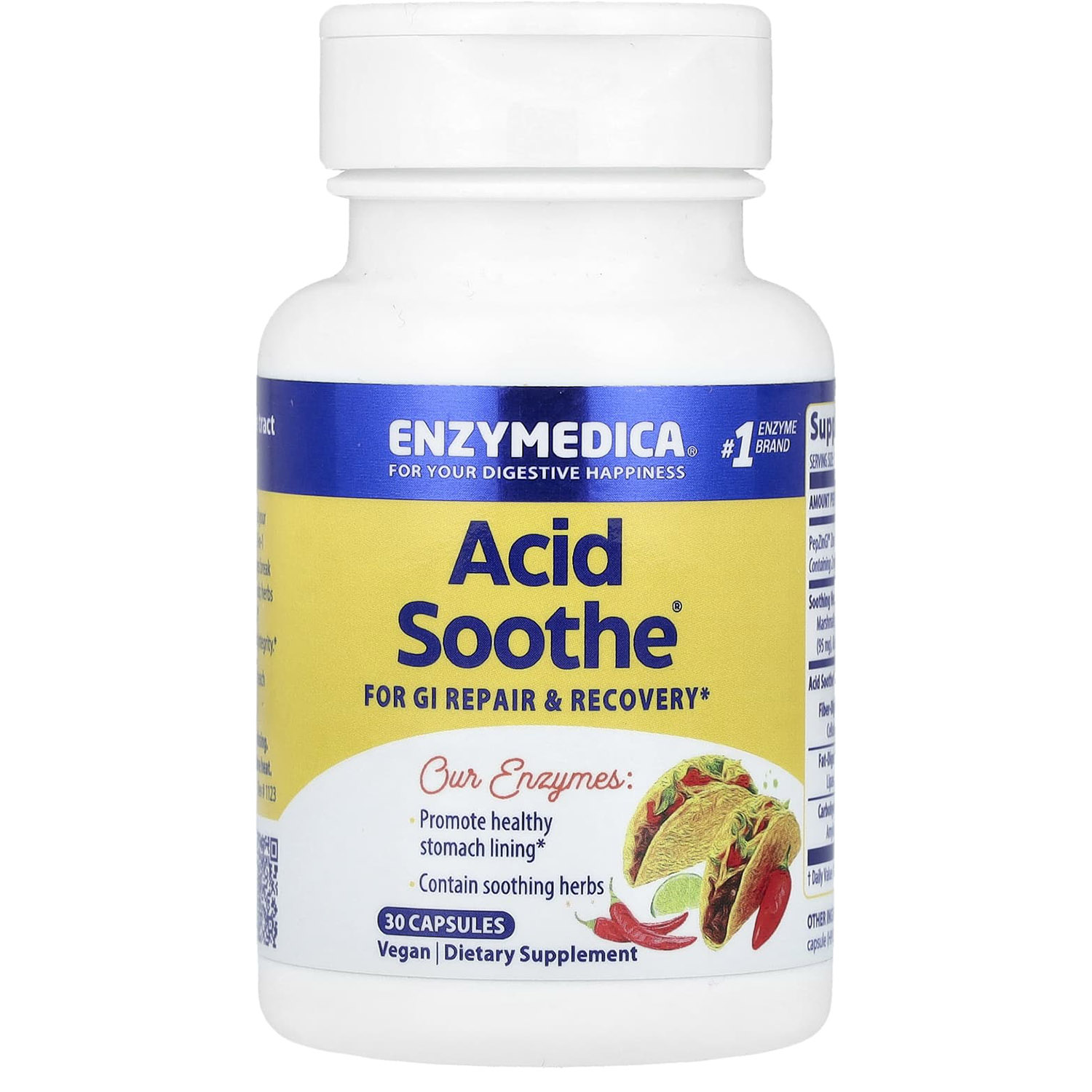 Пищеварительные ферменты от изжоги Enzymedica Acid Soothe 30 капсул - фото 1