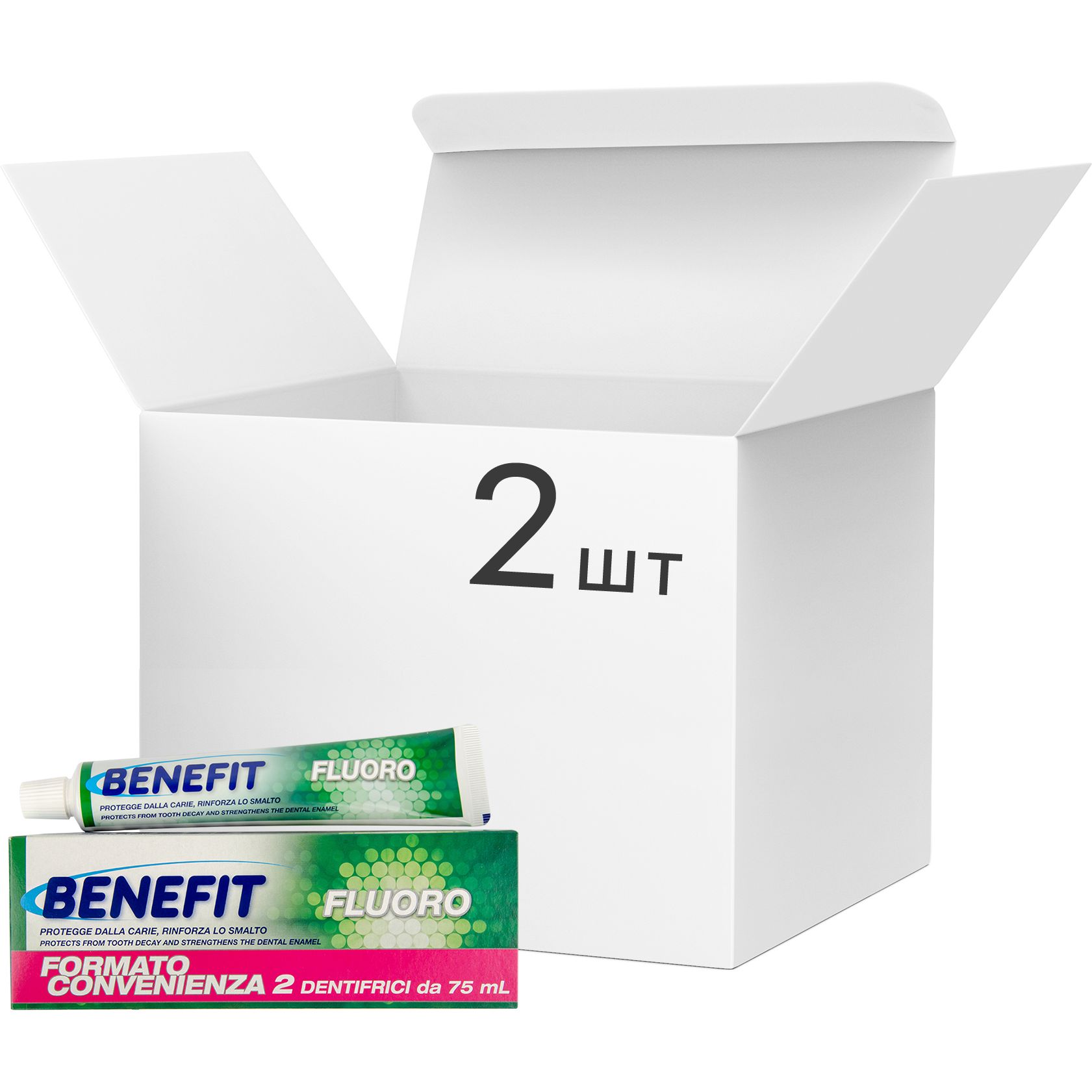 Зубная паста Benefit Fluoro 75 мл х 2 шт. (BTPF75) - фото 3