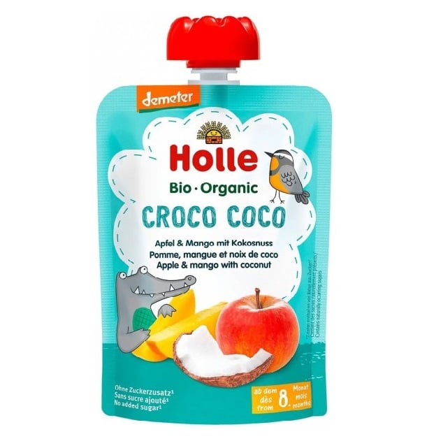 Пюре Holle Croco Coco, с яблоком, манго и кокосом, 100 г - фото 1