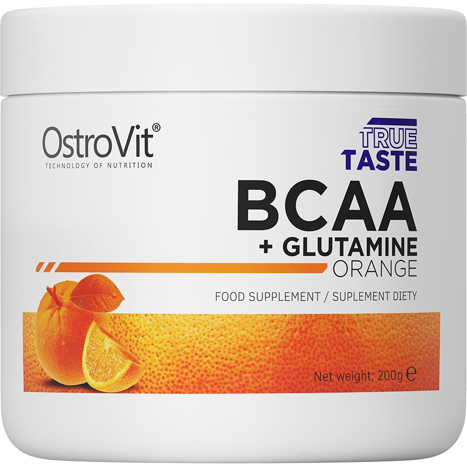 Амінокислоти OstroVit BCAA + Glutamine Апельсин 200 г - фото 1