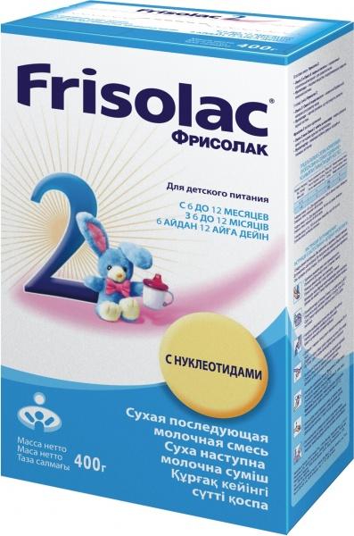 Сухая молочная смесь Friso Фрисолак 2 с нуклеотидами, 400 г - фото 1