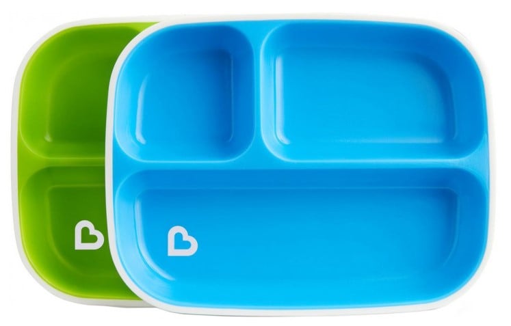 Набор тарелок Munchkin Splash Divided Plates, зеленый с голубым,2 шт., (46727.01) - фото 1