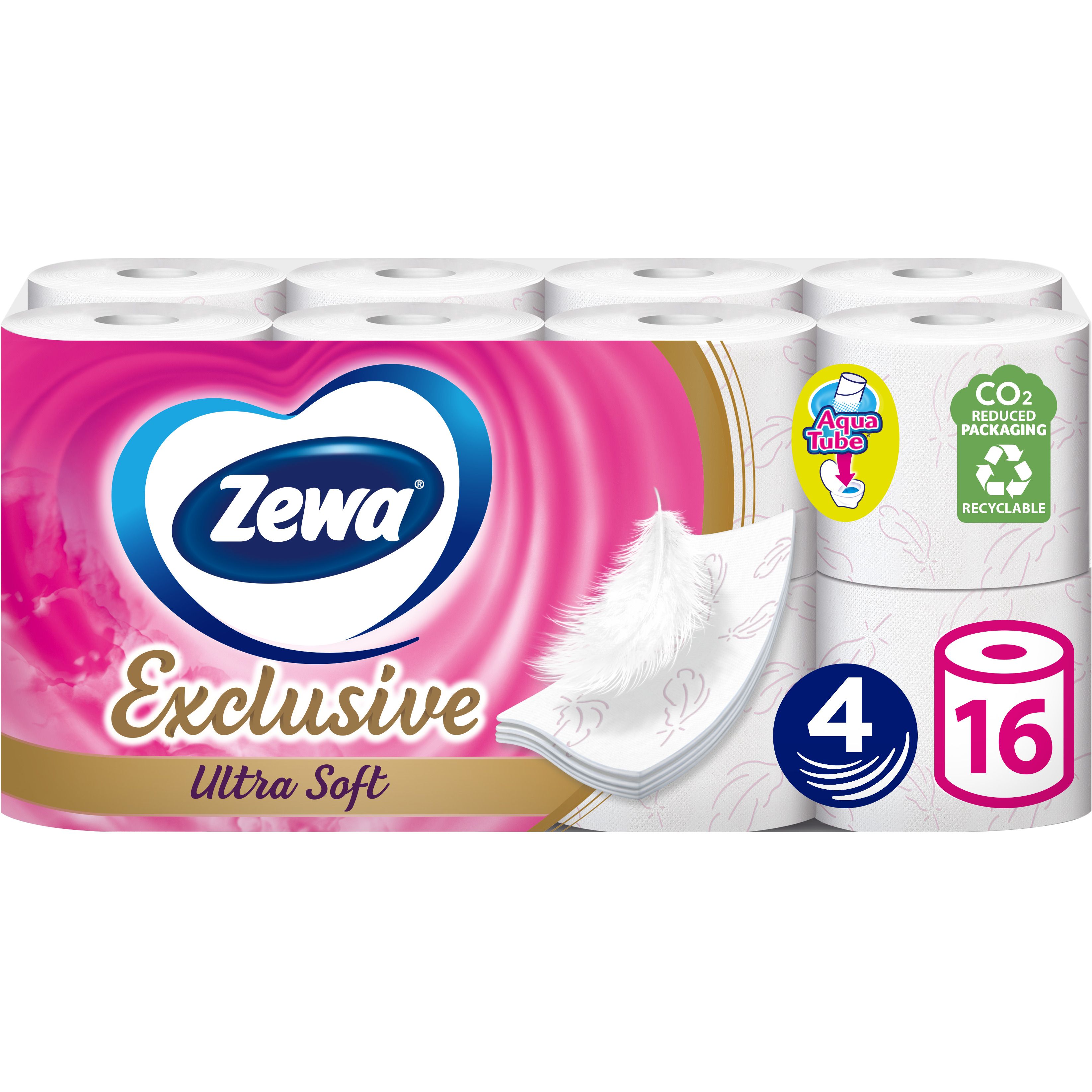 Туалетная бумага Zewa Exclusive Ultra Soft четырехслойная 16 рулонов - фото 1