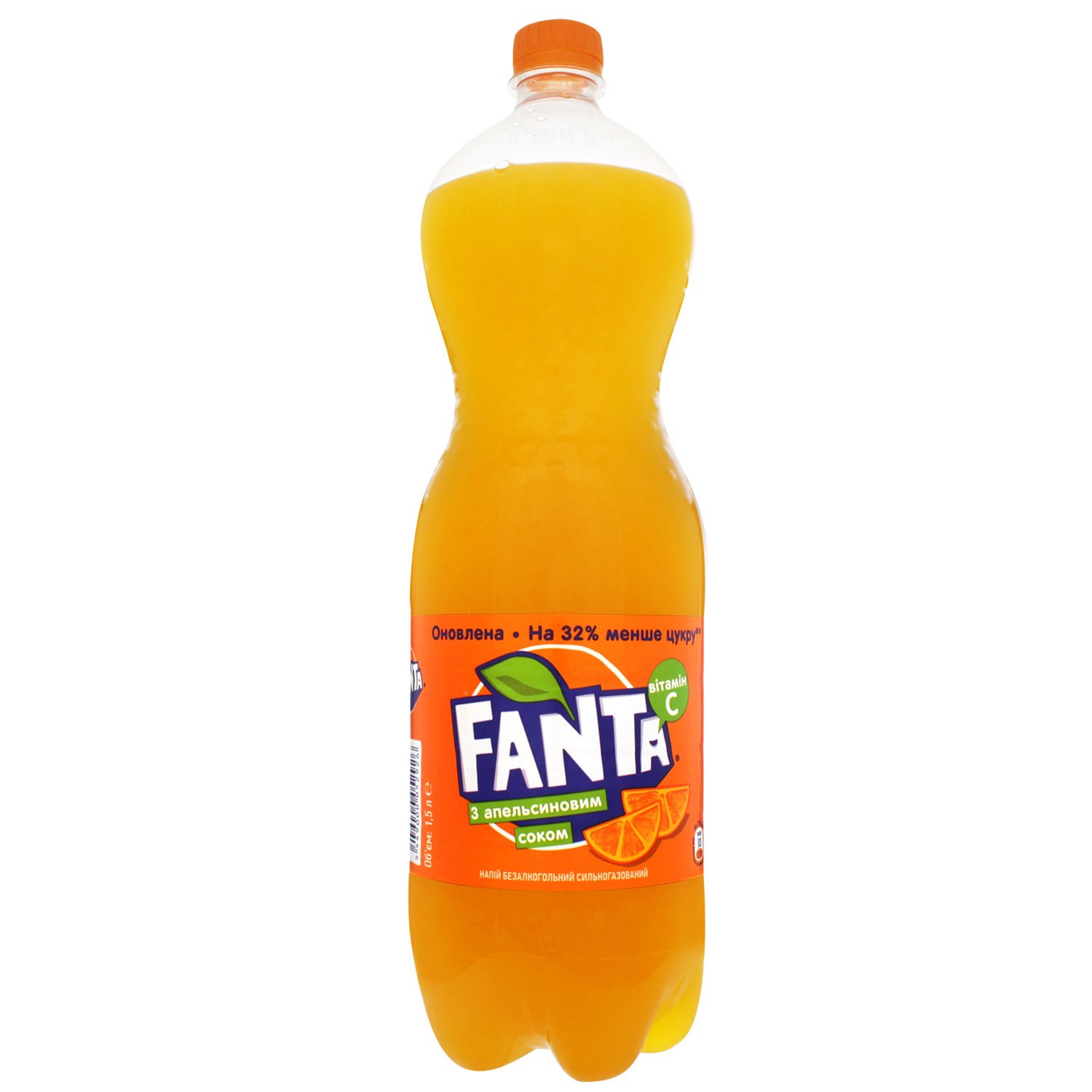 Напиток безалкогольный Fanta с апельсиновым соком сильногазированный 1.5 л - фото 1
