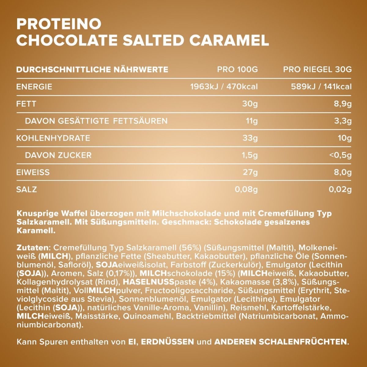 Протеиновый батончик IronMaxx Proteino Шоколад - соленая карамель 30 г - фото 6