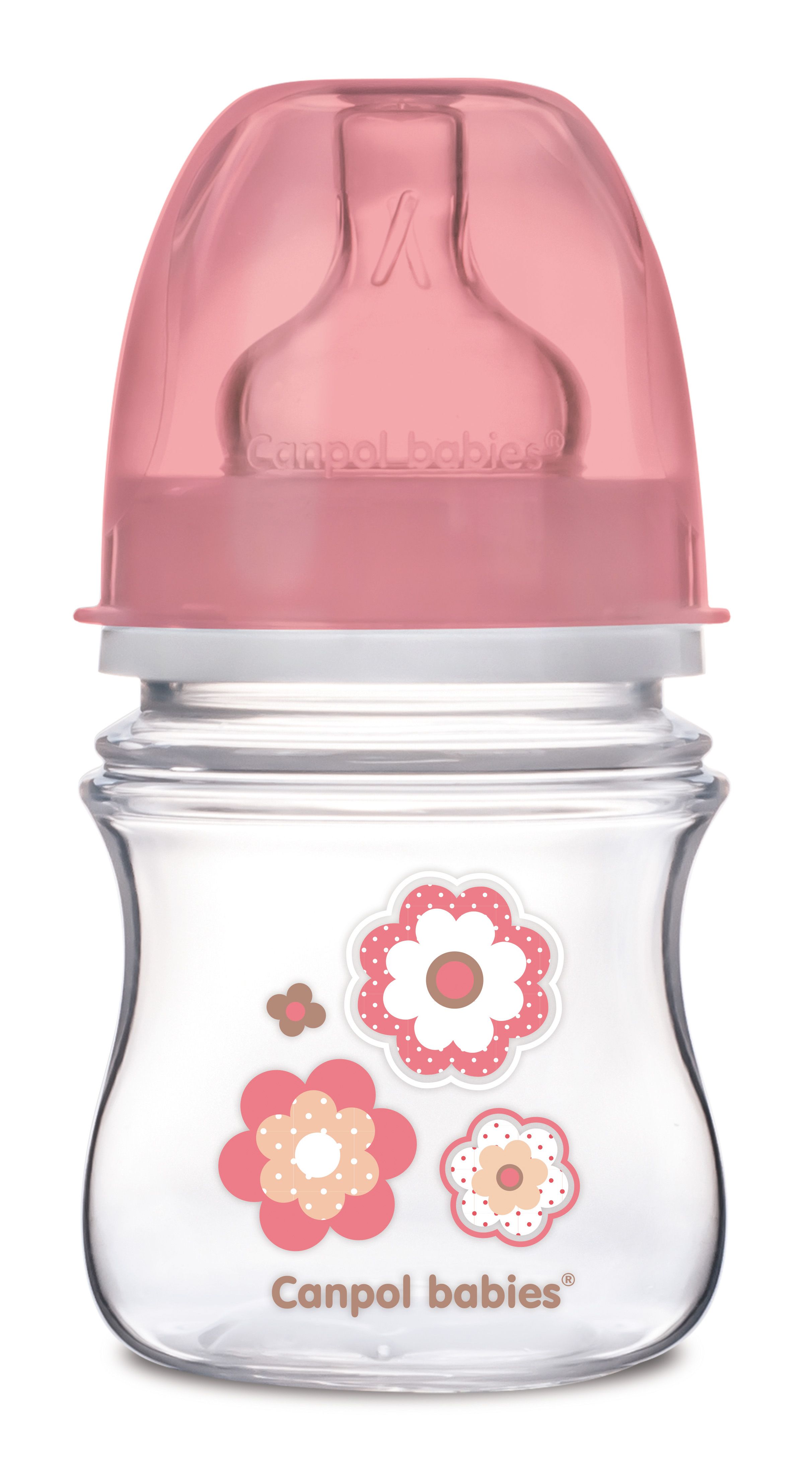 Антиколікова пляшечка для годування Canpol babies Easystart Newborn Baby, 120 мл, рожевий (35/216_pin) - фото 1