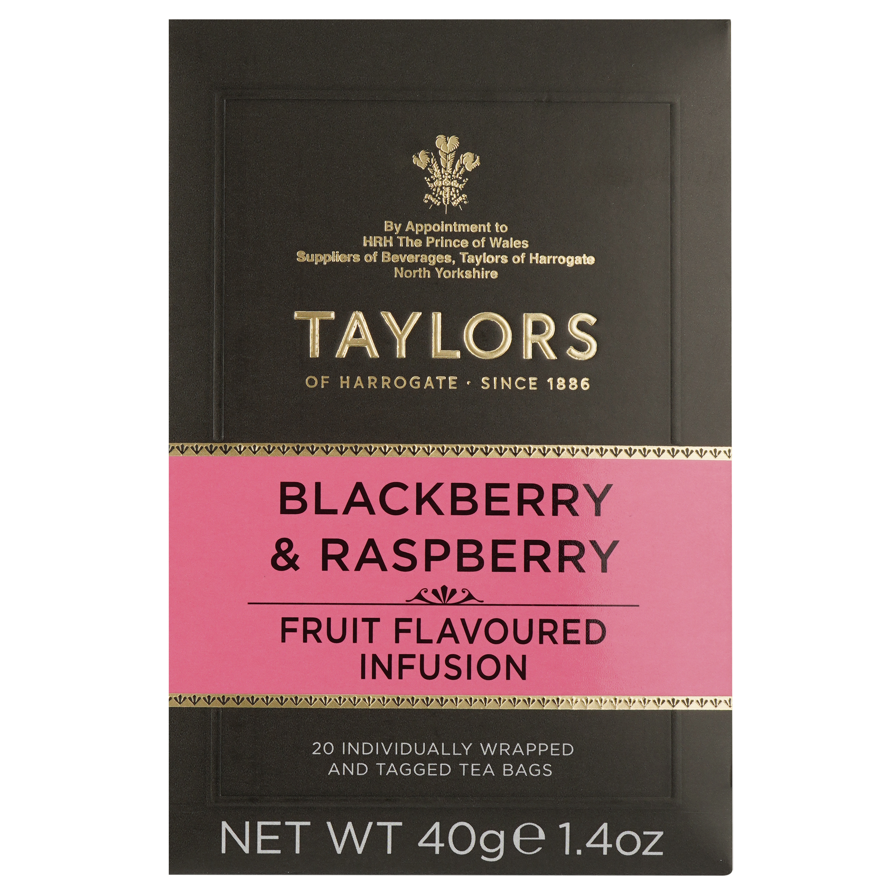 Чай ягодно-травяной Taylors of Harrogate Blackberry&Raspberry, 40 г (20 шт. по 2 г) (895595) - фото 1