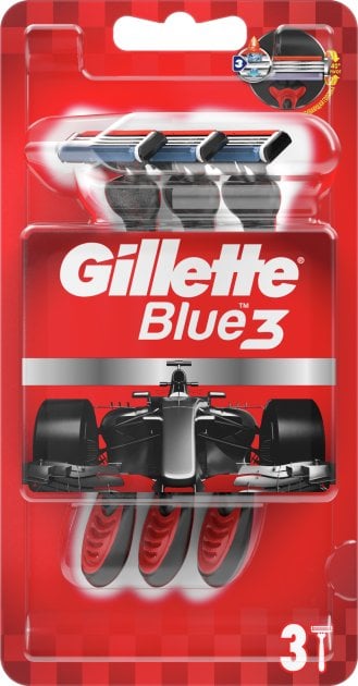 Бритвы одноразовые Gillette Blue 3, 3 шт, Red - фото 1