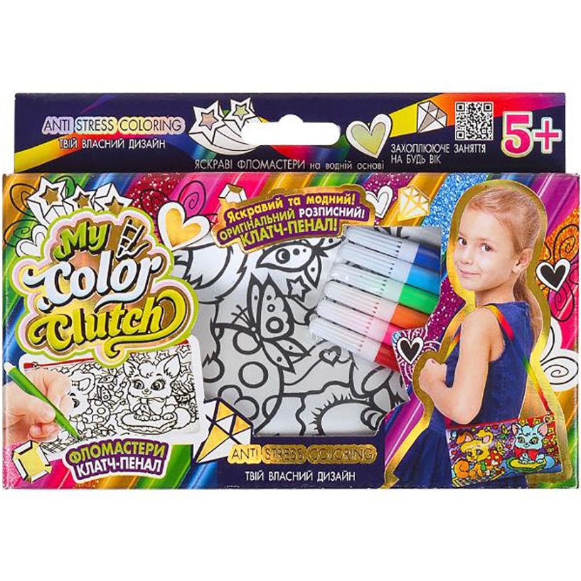 Набір для творчості Danko Toys My Color Clutch CCL-02-01U...06U з фломастерами Вид 4 - фото 1