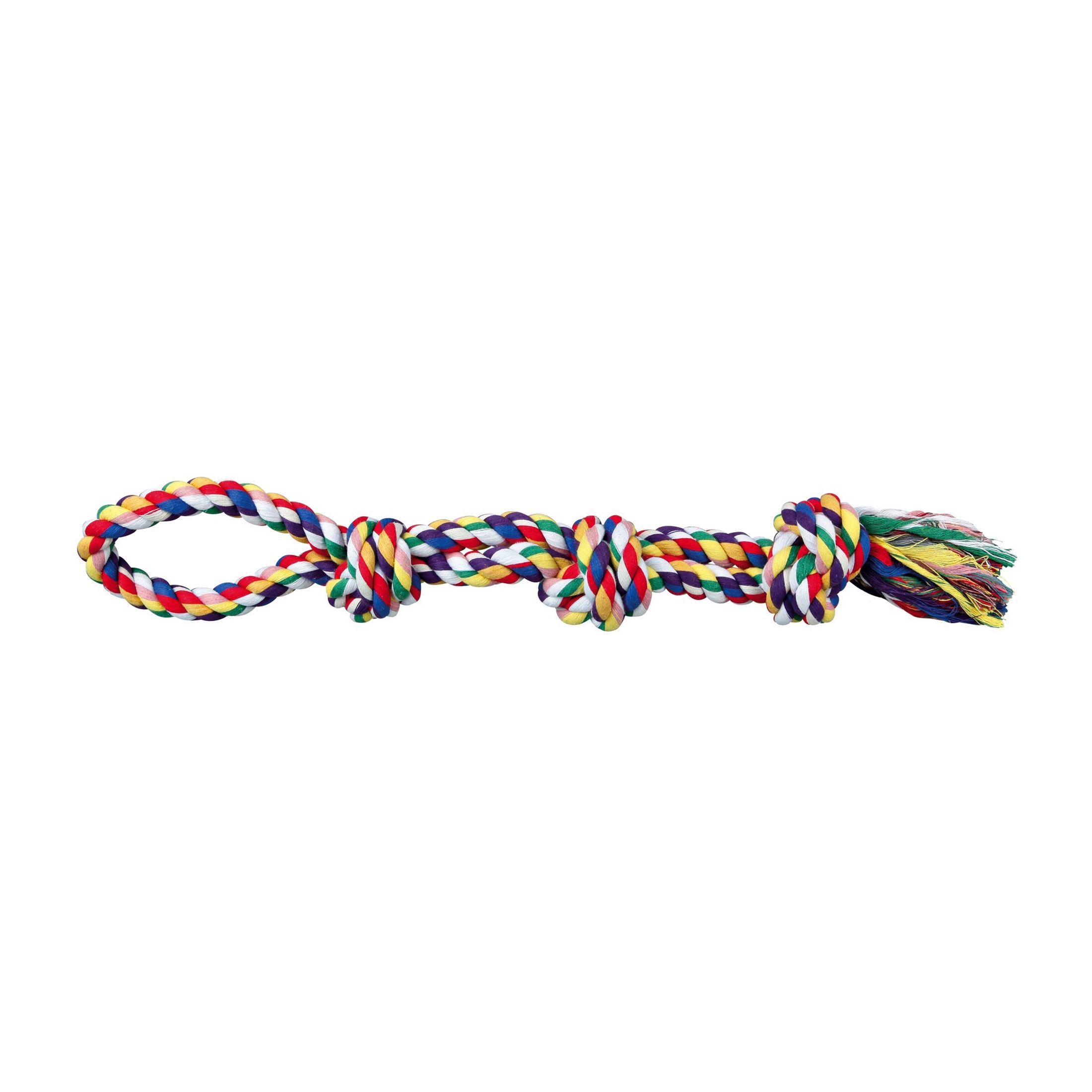 Іграшка для собак Trixie Канат плетений з вузлами та петлею, 60 см (3275) - фото 1