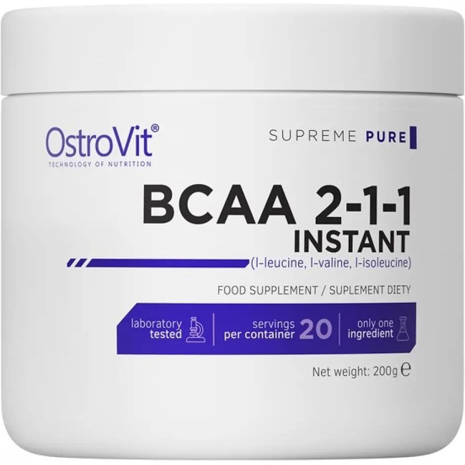 Амінокислота OstroVit BCAA 2-1-1 Instant Natural 200 г - фото 1