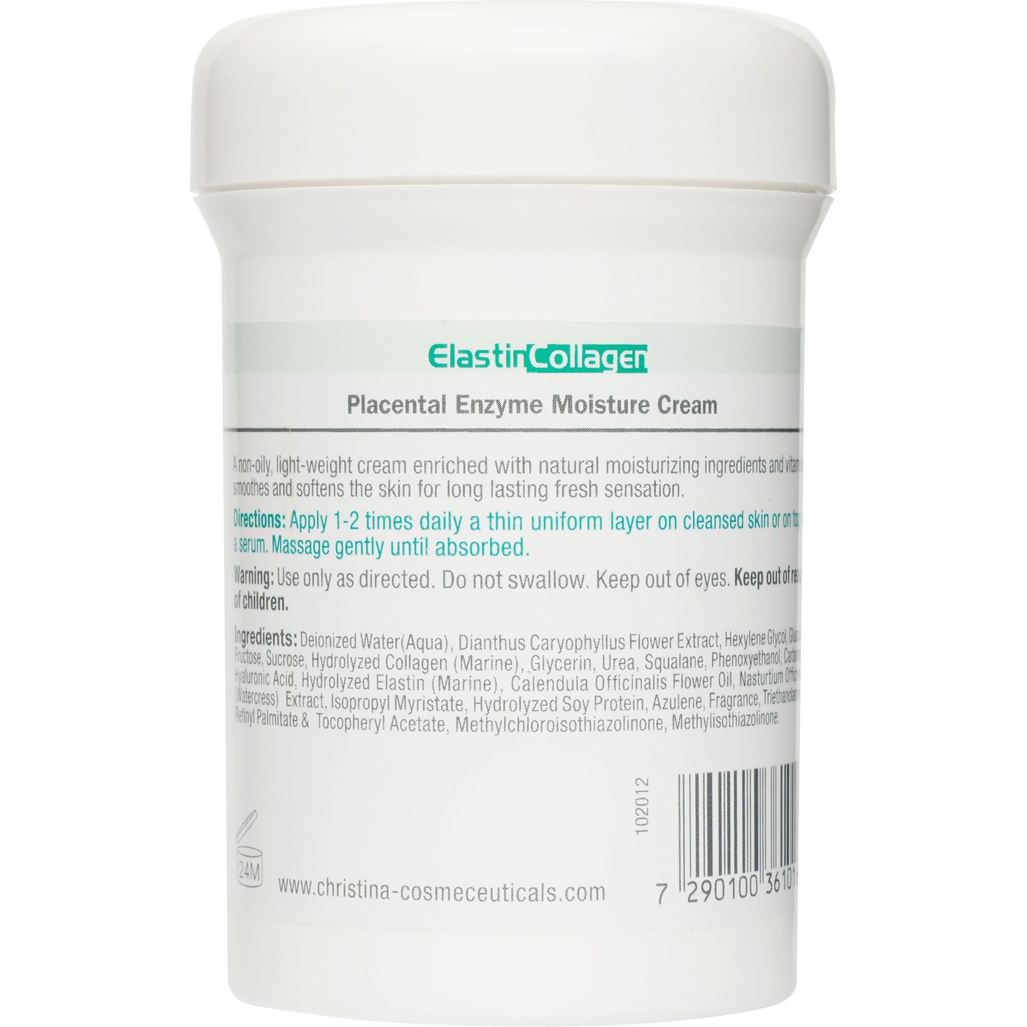 Зволожувальний крем для жирної шкіри Christina Elastin Collagen Placental Enzyme Moisture Cream with Vitamins A, E & HA 250 мл - фото 2