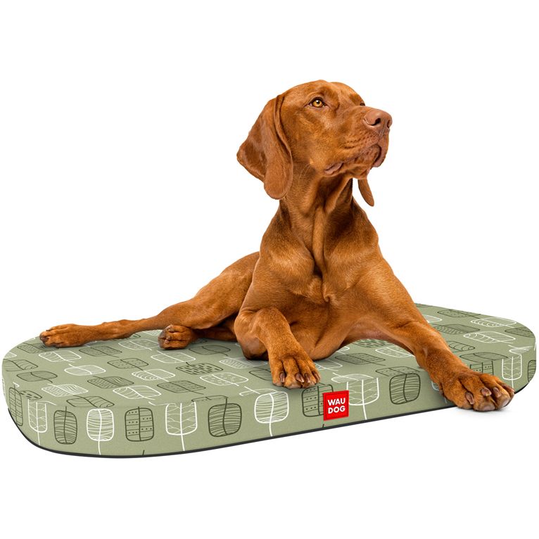 Лежанка для собак Waudog Relax, Зеленые листья, со сменным чехлом, размер L, 100х70 см (099-0108) - фото 2