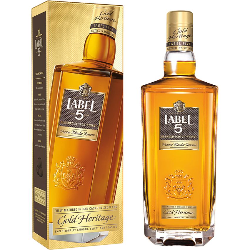 Віскі Label 5 Gold Heritage Blended Scotch Whisky 40% 0.7 л, в подарунковій упаковці - фото 1