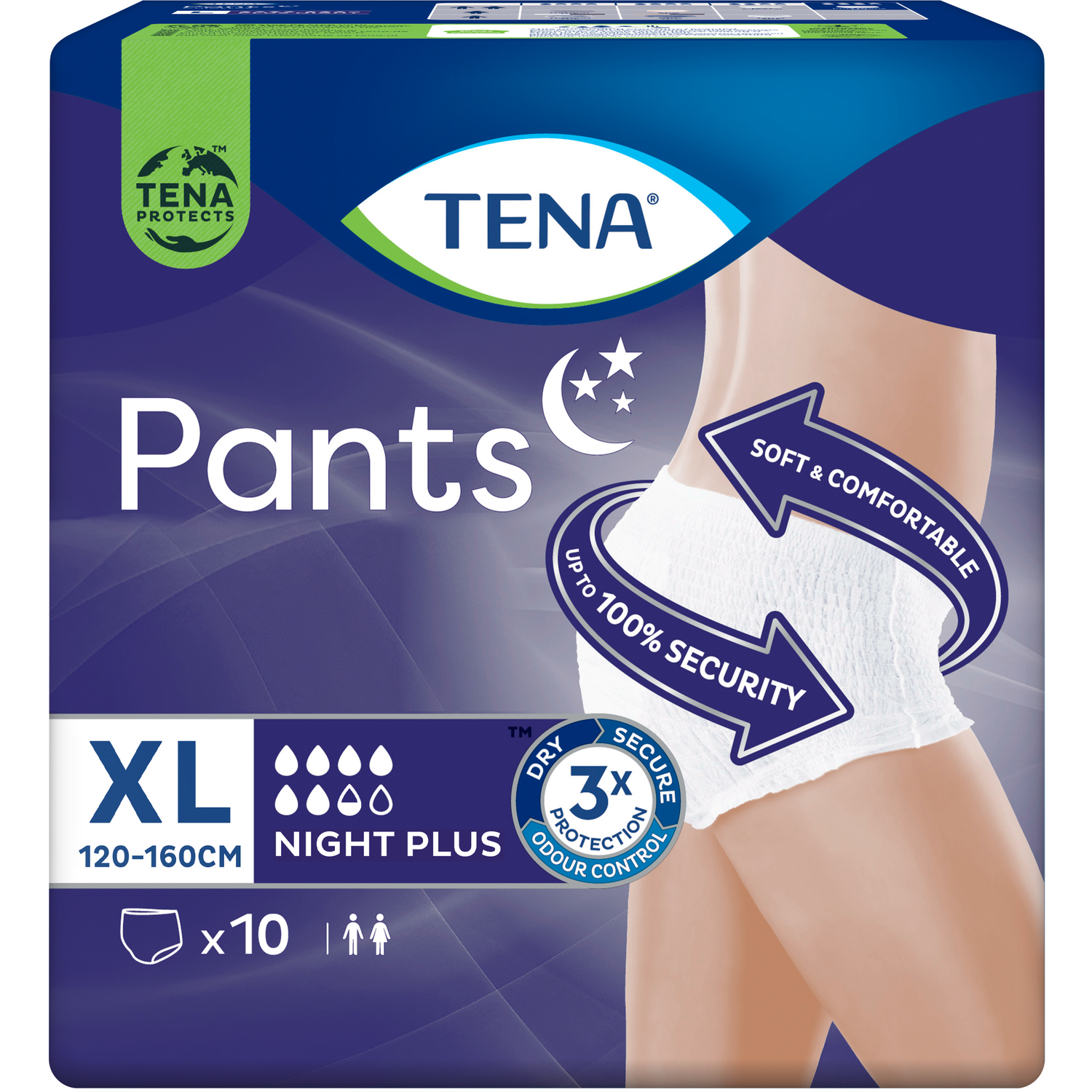 Трусы-подгузники для взрослых Tena Pants Plus Night Extra Large 10 шт. - фото 2