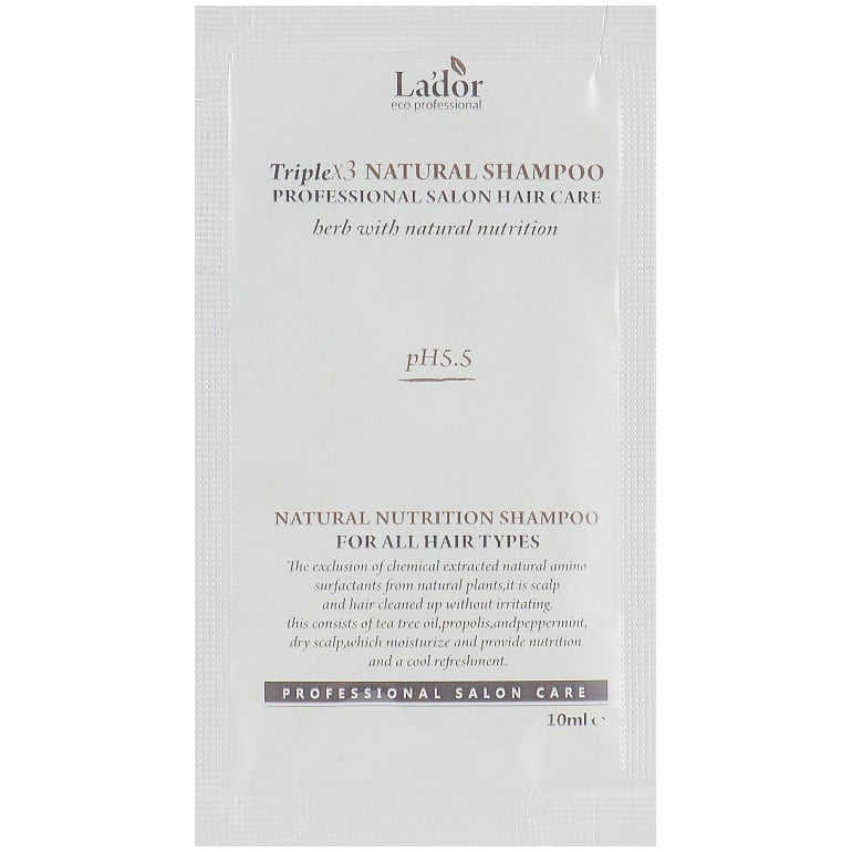 Безсульфатний органічний шампунь La'dor Triplex3 Natural, 10 мл - фото 1