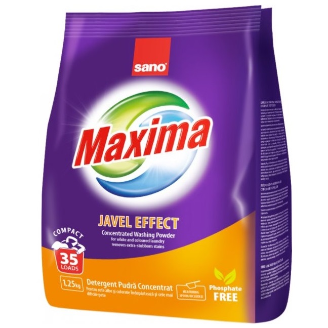 Набор: Стиральный порошок Sano Maxima Javel Effect 1.25 кг + Смягчитель для тканей Paglieri Intenso Benessere 2 л - фото 2