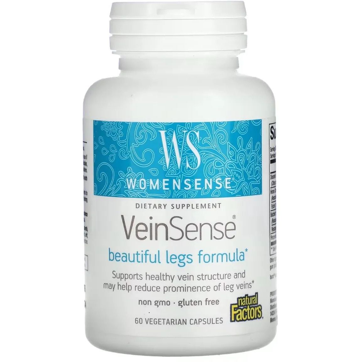 Підтримка вен для жінок Natural Factors WomenSense VeinSense 60 вегетаріанських капсул - фото 1