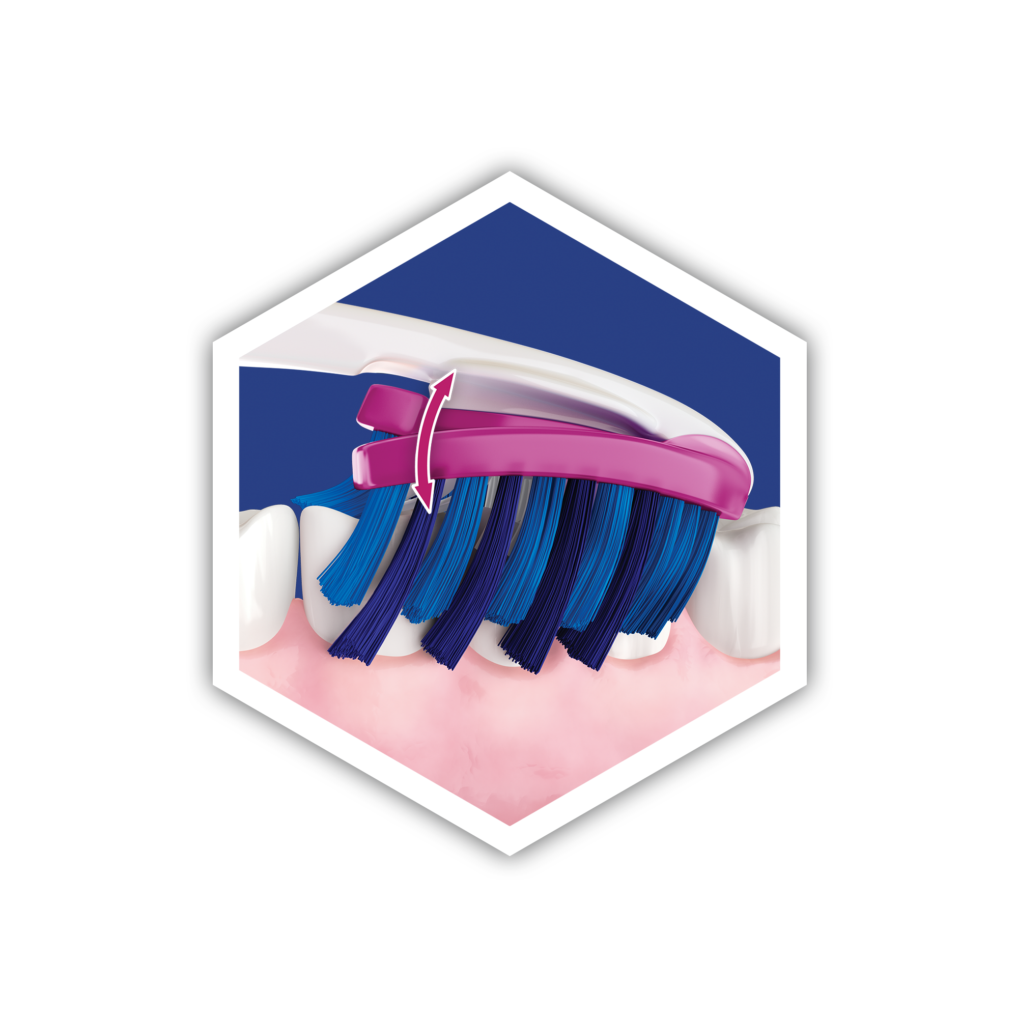 Зубная щетка Oral-B 3D White Luxe Pro-Flex, средняя, розовый - фото 3