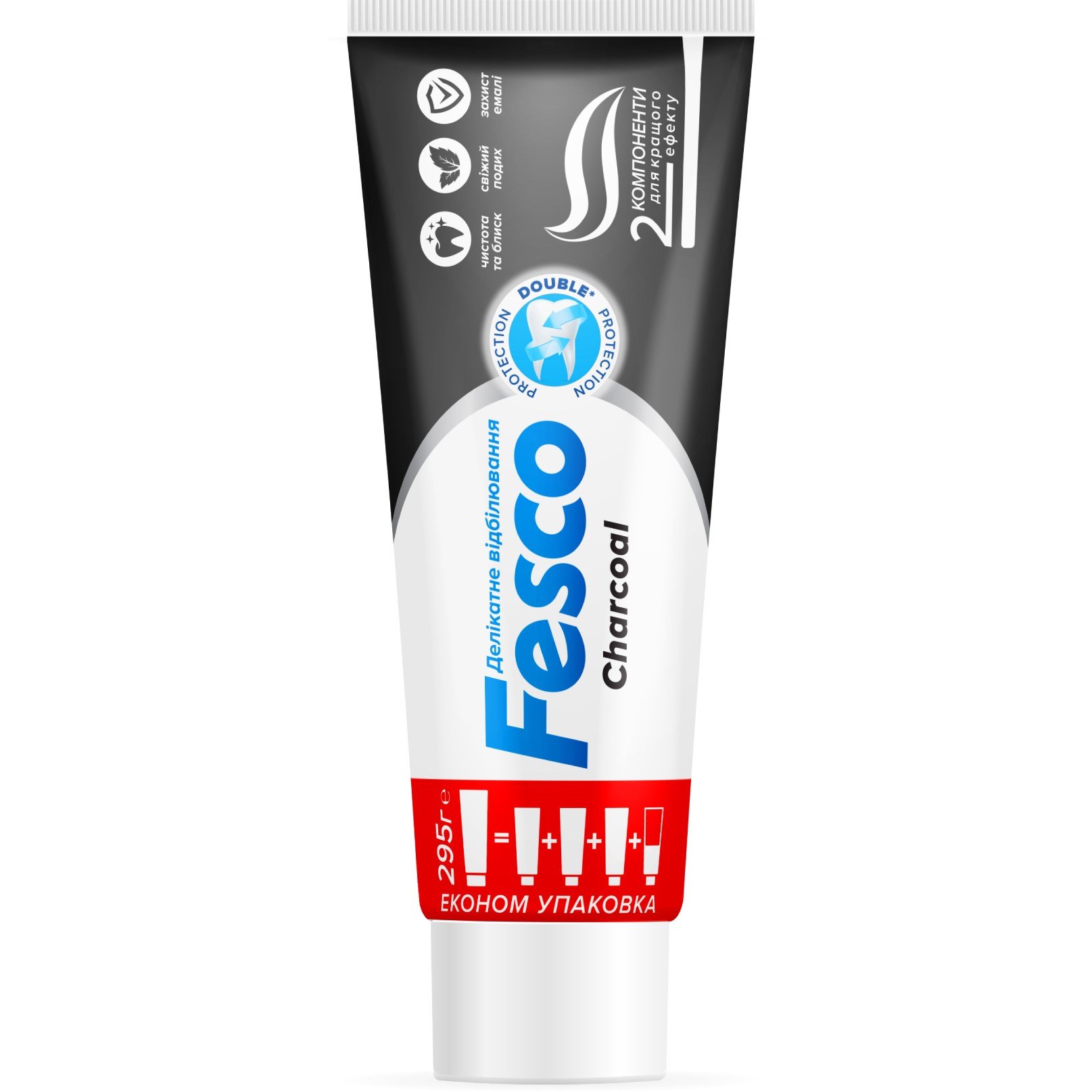 Зубная паста Fesco Charcoal, 250 мл - фото 1
