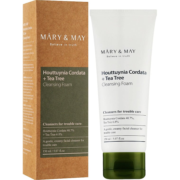 Очистительная пенка для проблемной кожи Mary & May Houttuynia Cordata+Tea Tree Cleansing Foam, 150 мл - фото 2
