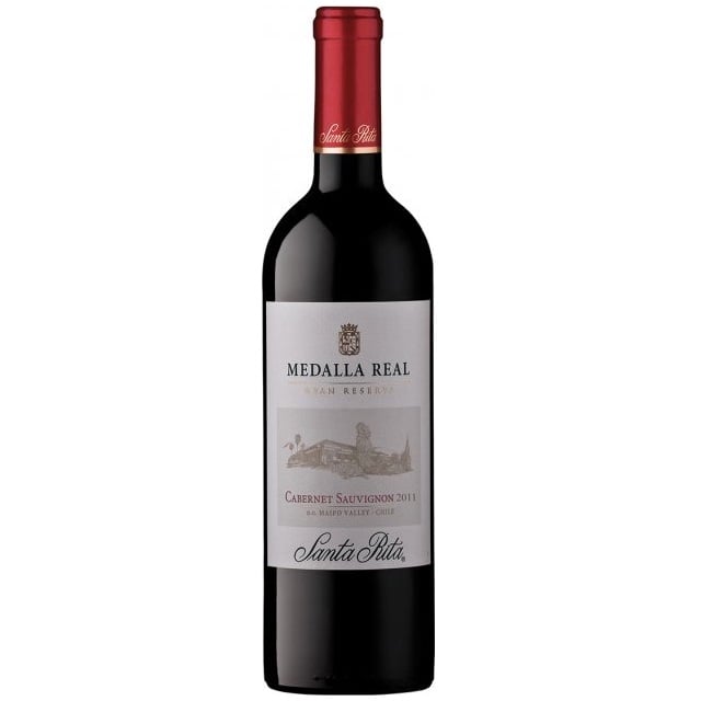 Вино Medalla Real Gran Reserva Cabernet Sauvignon Maipo Valley D.O., красное, сухое, 14%, 0,75 л - фото 1