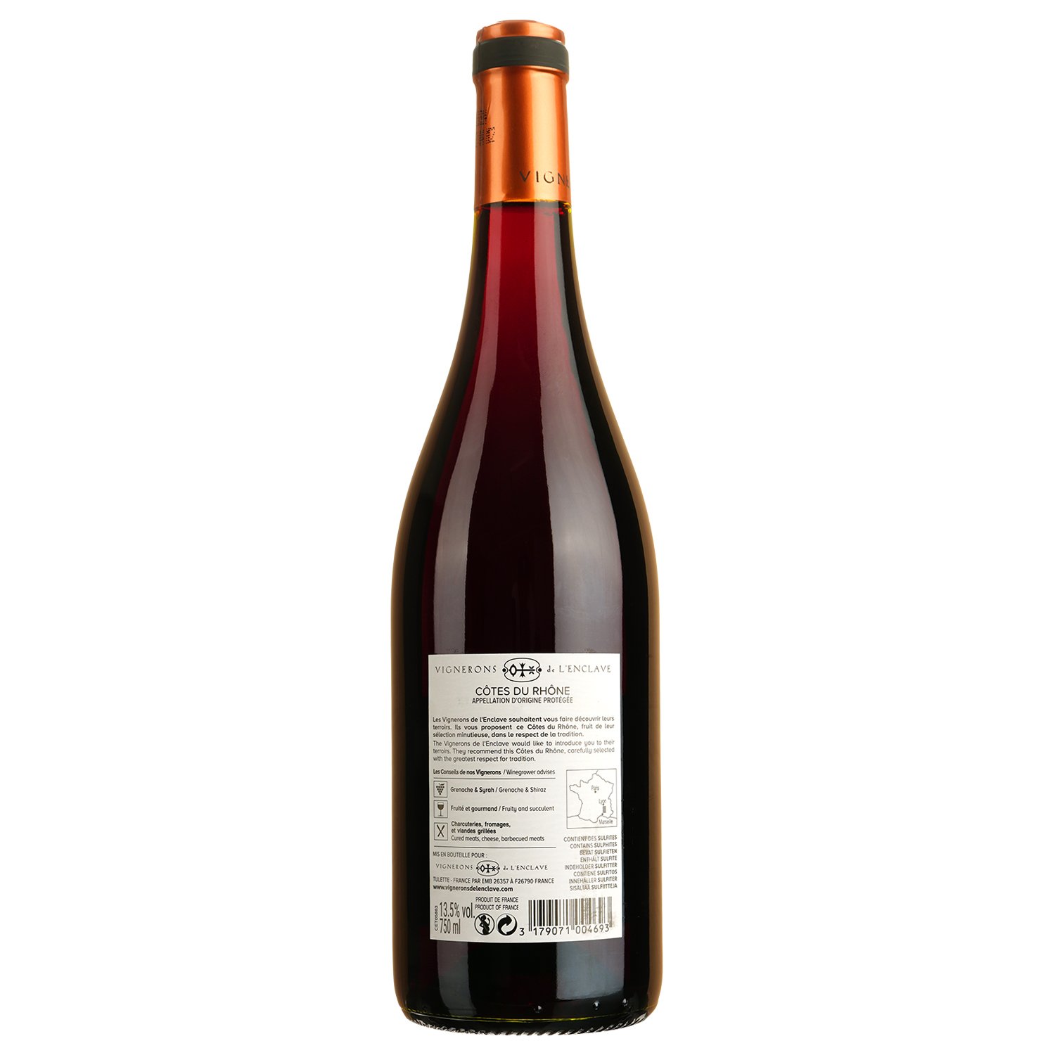 Вино Marquis De La Coronne Cotes Du Rhone AOP, красное, сухое, 0,75 л - фото 2