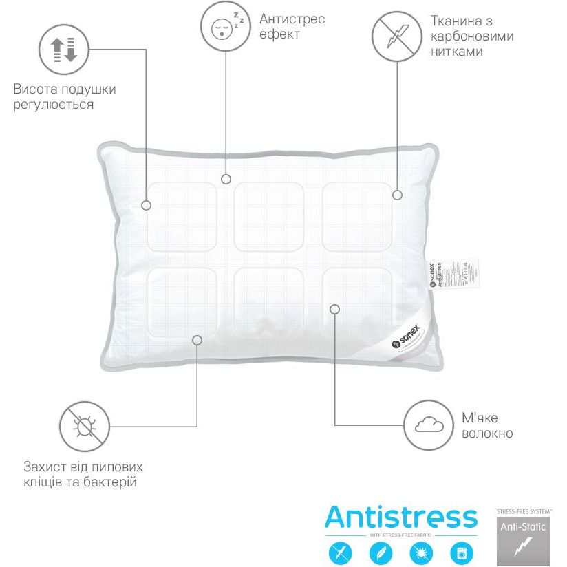 Набор Sonex Antistress Карбон: одеяло 200х220 см + 2 подушки 50х70 см(SO102195) - фото 3