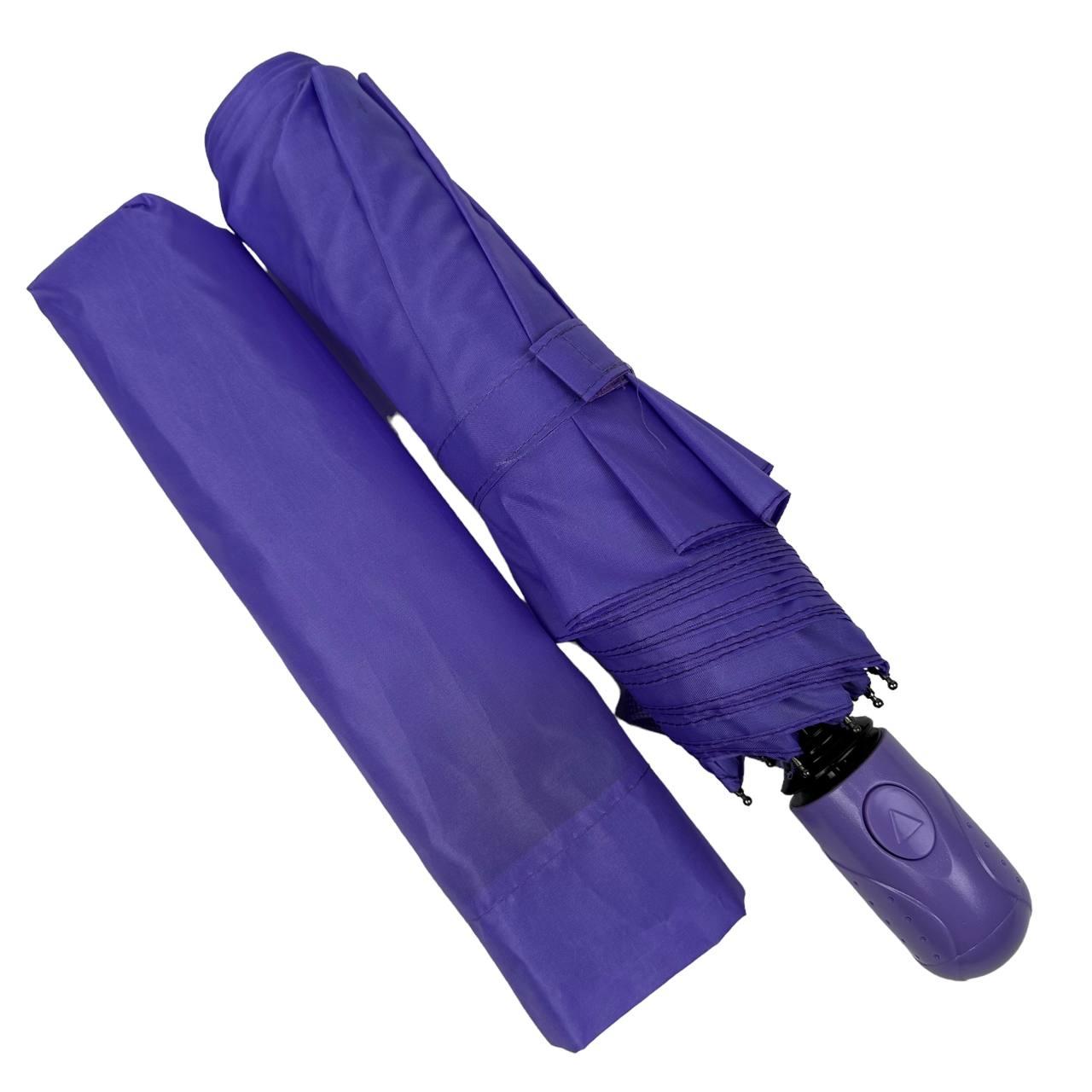 Женский складной зонтик полуавтомат Toprain 98 см фиолетовый - фото 2