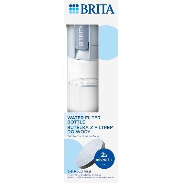 Бутылка для воды с фильтром Brita голубая 600 мл (1052262) - фото 6