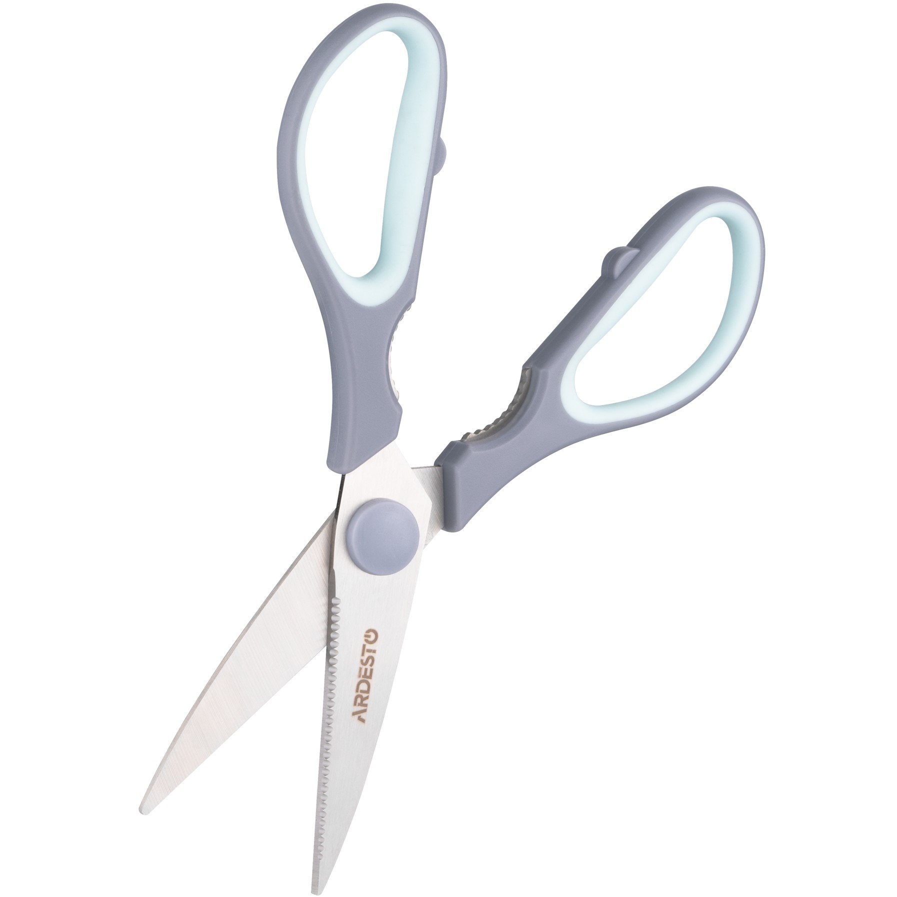 Ножиці кухонні Ardesto Fresh, 21 см, сірий із блакитним (AR2121GT) - фото 1