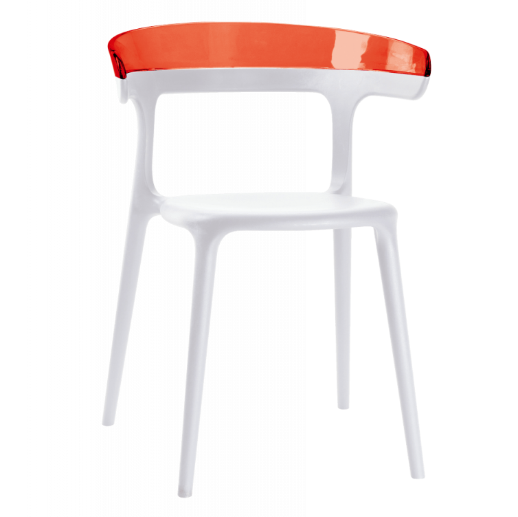 Кресло Papatya Luna белое сиденье, верх прозрачно-красный (279956) - фото 1