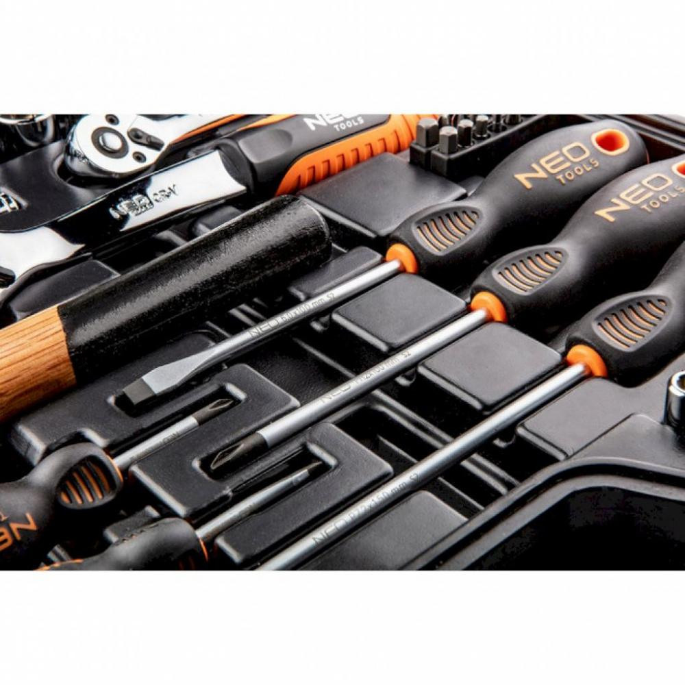Набор инструментов Neo Tools универсальный 1/2", 1/4", CrV 100 шт. (08-920) - фото 4