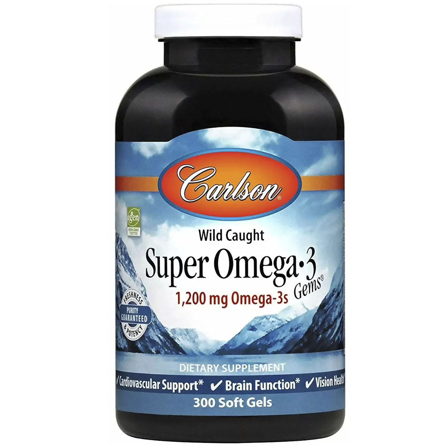 Супер Омега-3 рыбий жир Carlson Super Omega-3 Gems 1200 мг 300 капсул - фото 1