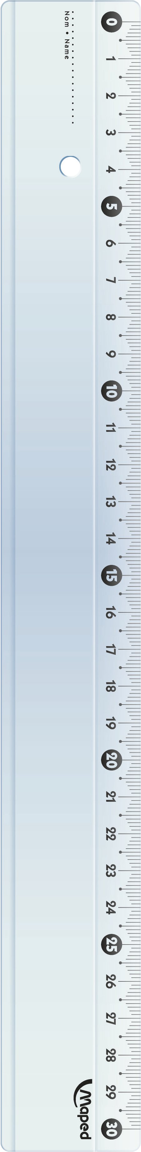 Линейка пластиковая Maped Essentials, 30 см, прозрачный (MP.146119) - фото 1