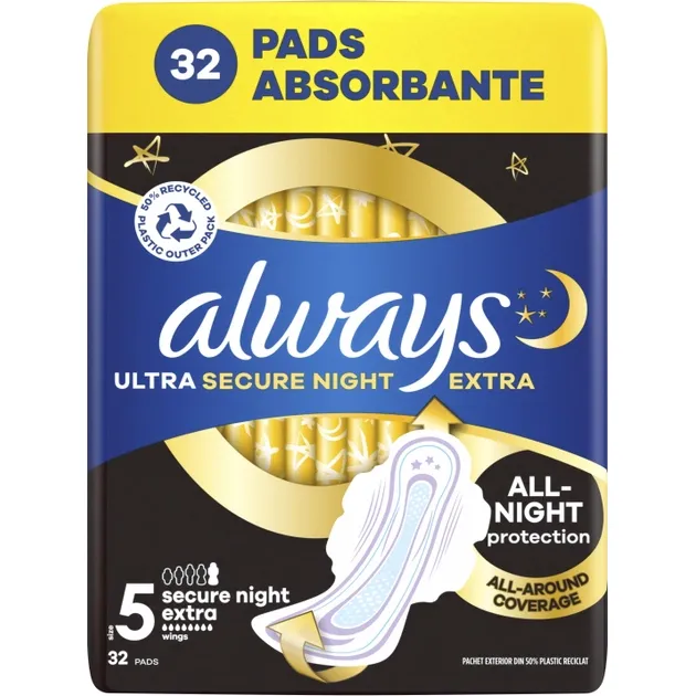 Гігієнічні прокладки Always Ultra Secure Night Extra (Розмір 5) 32 шт. - фото 1